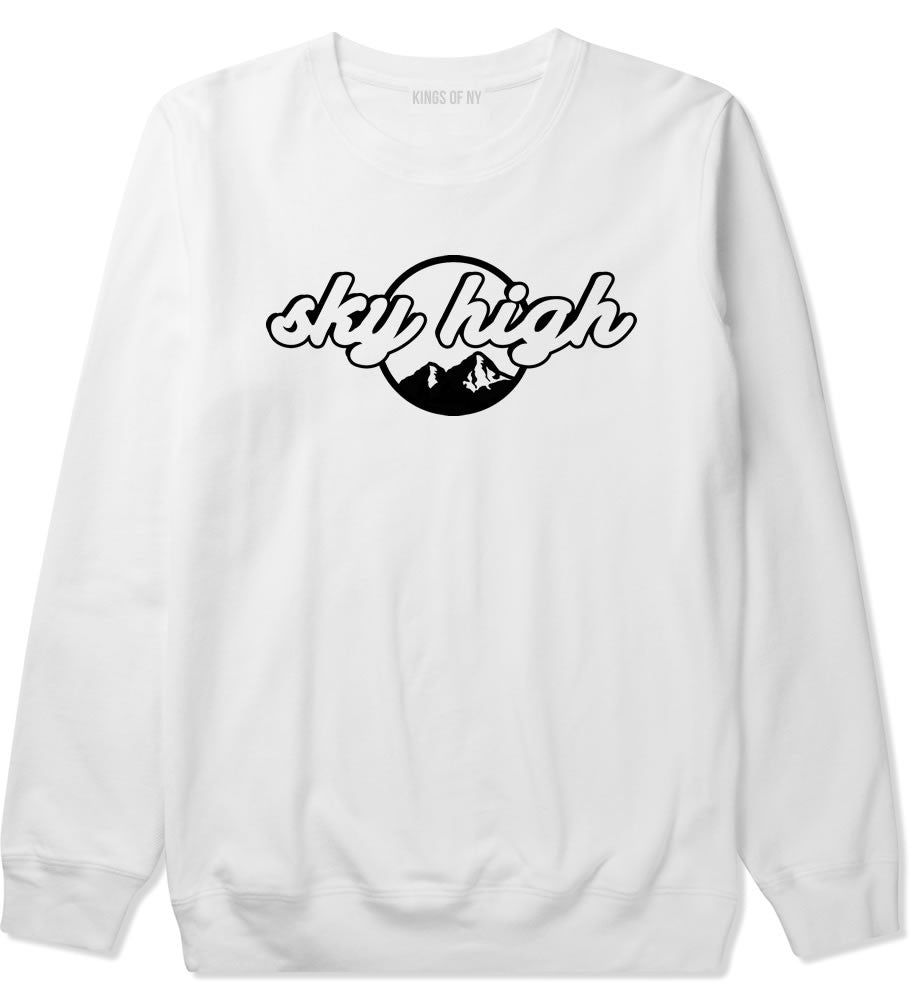 Sky High Mountain View Crewneck Sweatshirt in White