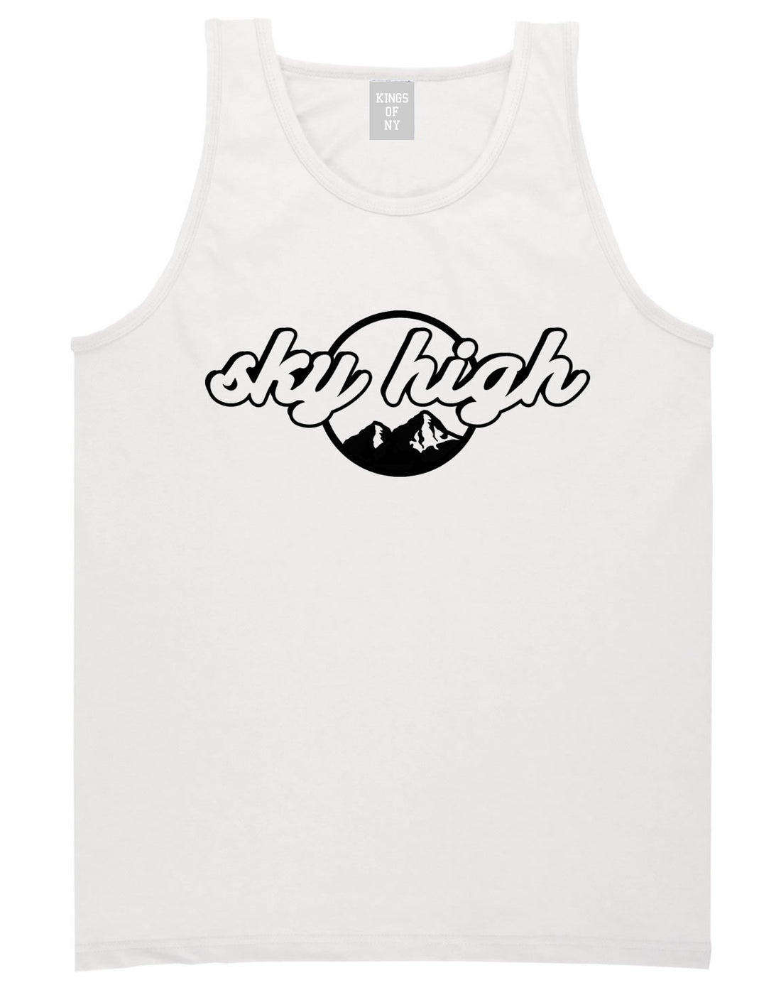 Sky High Mountain View Tank Top in White