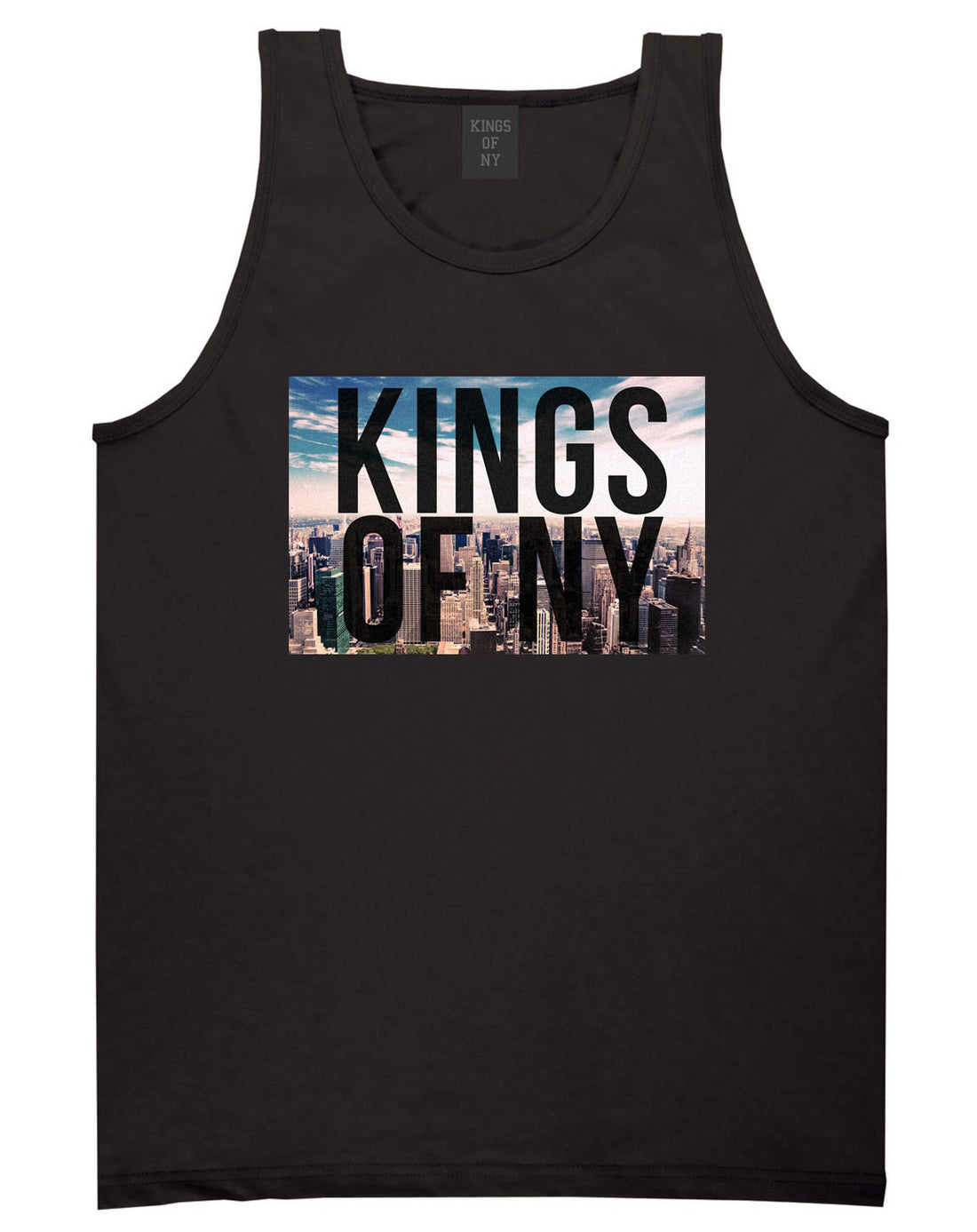 New York Skyline Tank Top in Black by Kings Of NY