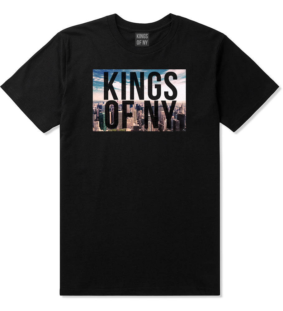 New York Skyline Boys Kids T-Shirt in Black by Kings Of NY