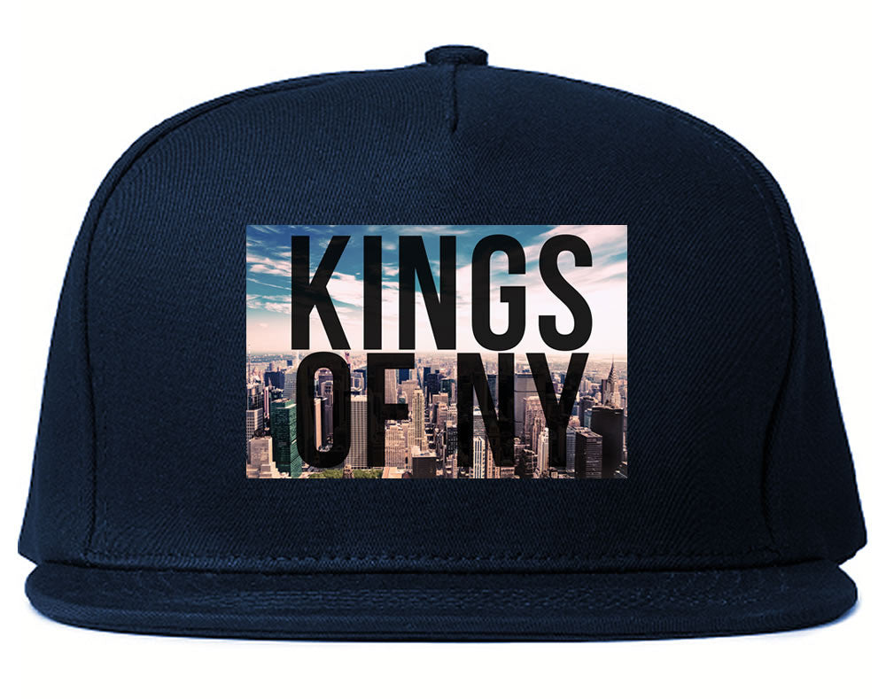New York Skyline Snapback Hat in Blue by Kings Of NY