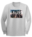 New York Skyline Boys Kids Long Sleeve T-Shirt in Grey by Kings Of NY