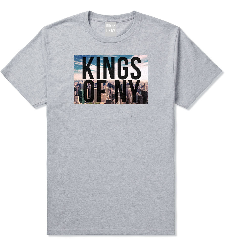 New York Skyline Boys Kids T-Shirt in Grey by Kings Of NY