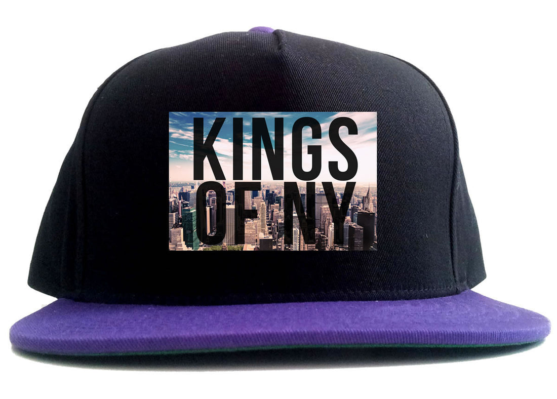 New York Skyline 2 Tone Snapback Hat in Black and Purple by Kings Of NY