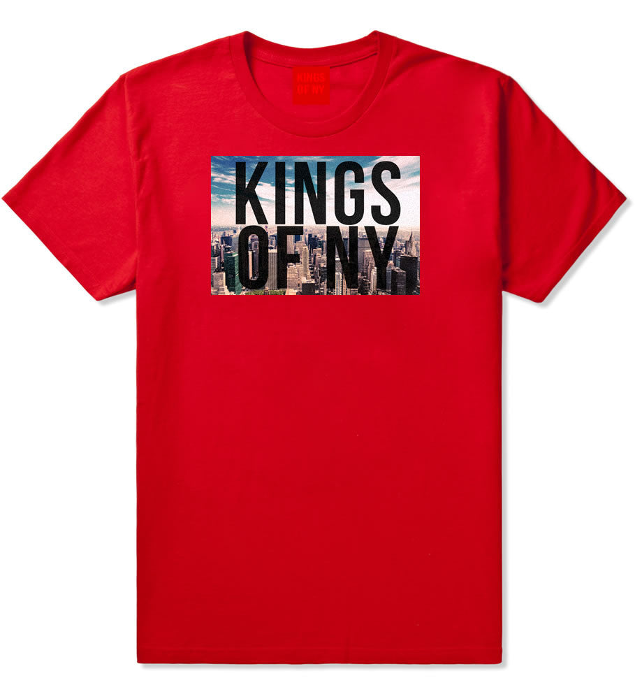 New York Skyline Boys Kids T-Shirt in Red by Kings Of NY