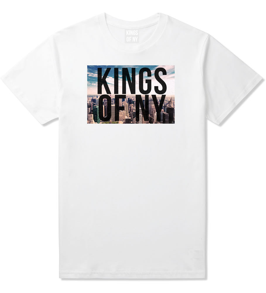 New York Skyline Boys Kids T-Shirt in White by Kings Of NY