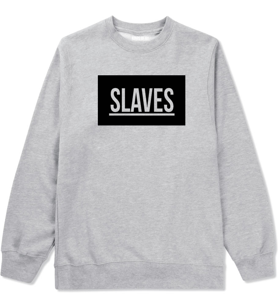 Slaves Fashion Kanye Lyrics Music West East Crewneck Sweatshirt In Grey by Kings Of NY