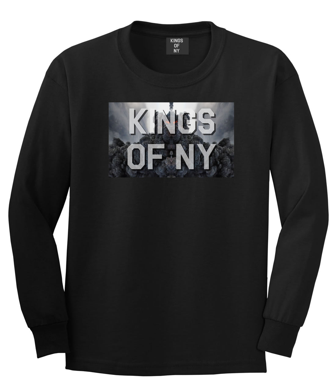 Smoke Cloud End Of Days Kings Of NY Logo Long Sleeve T-Shirt in Black By Kings Of NY