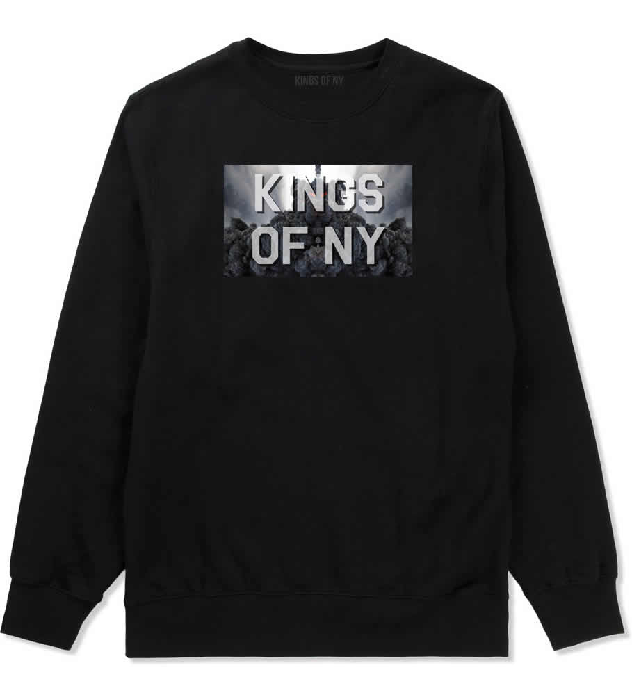 Smoke Cloud End Of Days Kings Of NY Logo Crewneck Sweatshirt in Black By Kings Of NY