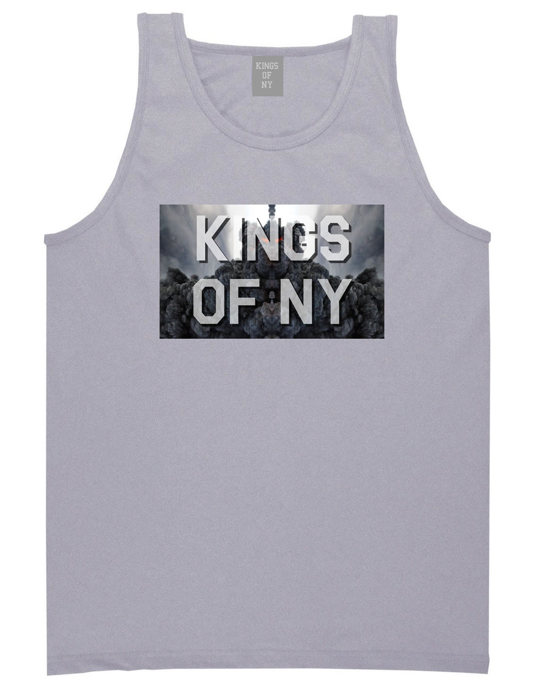 Smoke Cloud End Of Days Kings Of NY Logo Tank Top in Grey By Kings Of NY