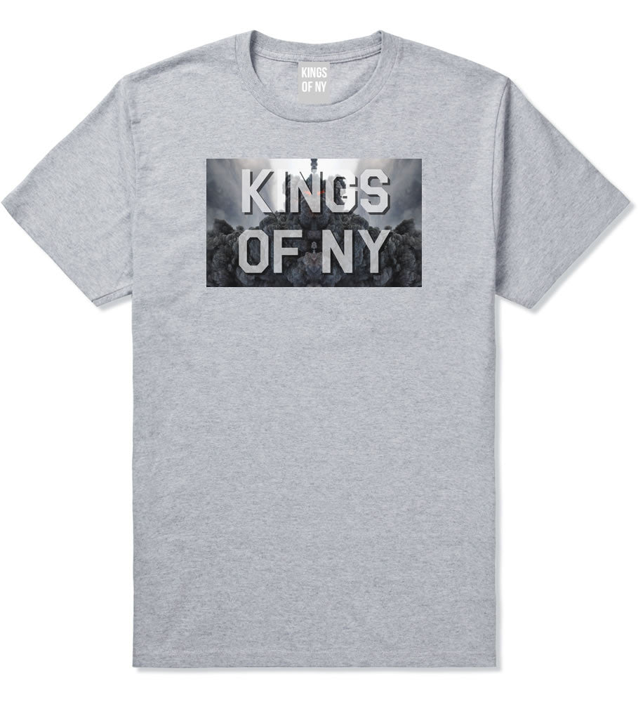 Smoke Cloud End Of Days Kings Of NY Logo T-Shirt in Grey By Kings Of NY