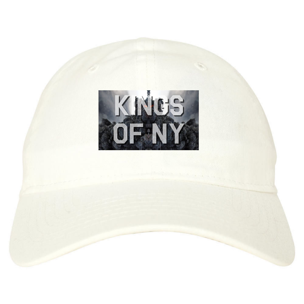 Smoke Cloud End Of Days Kings Of NY Logo Dad Hat in White By Kings Of NY