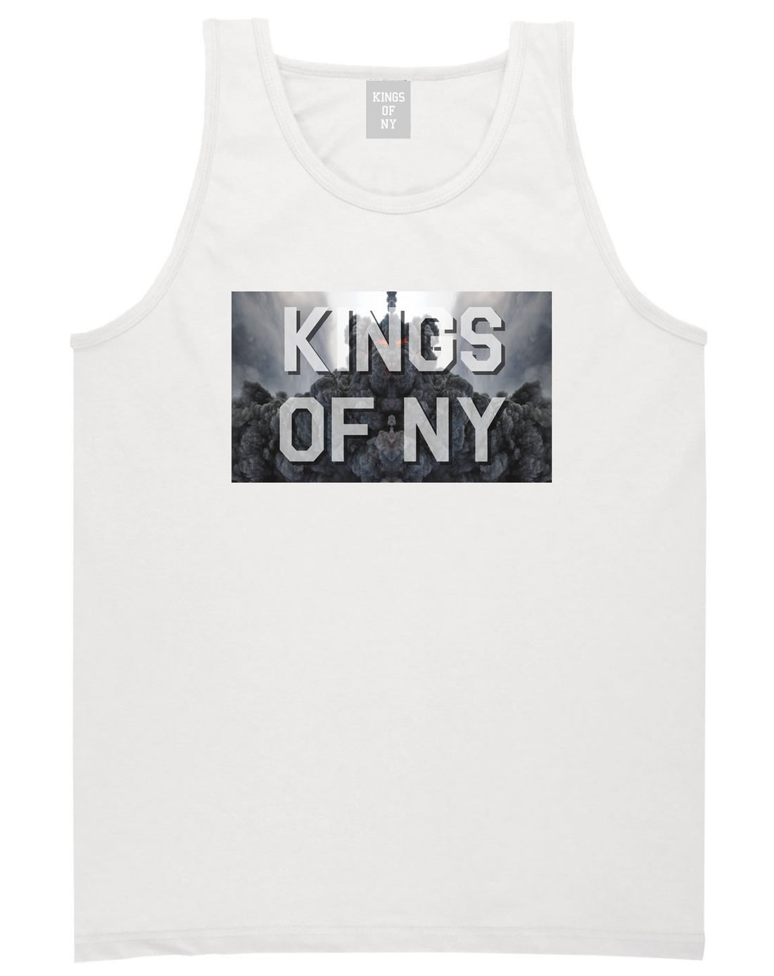Smoke Cloud End Of Days Kings Of NY Logo Tank Top in White By Kings Of NY