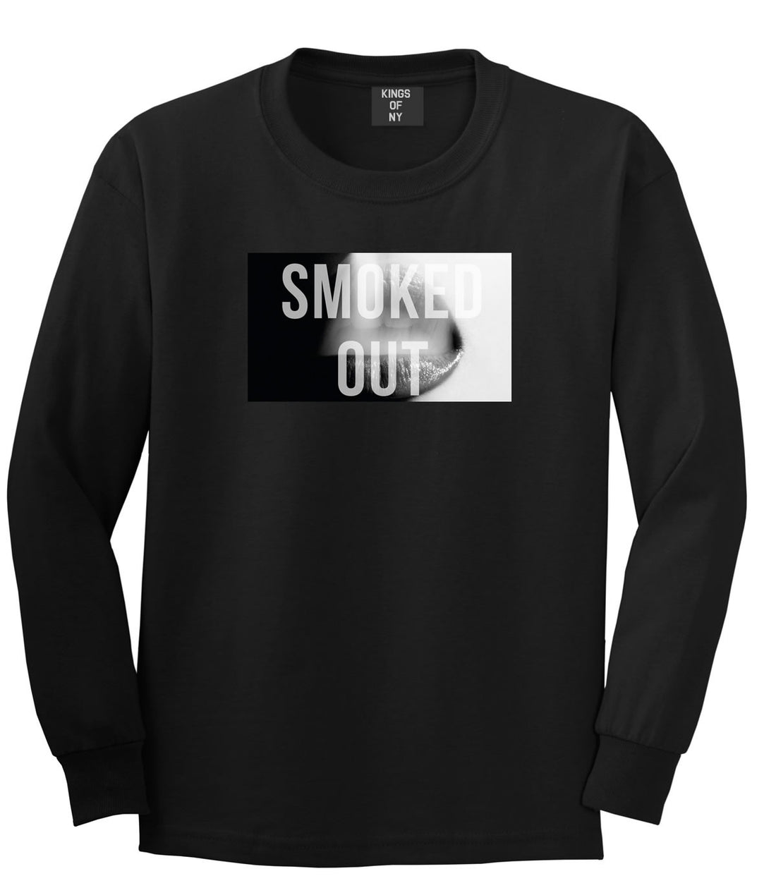Smoked Out Weed Marijuana Girls Pot New York Long Sleeve Boys Kids T-Shirt In Black by Kings Of NY