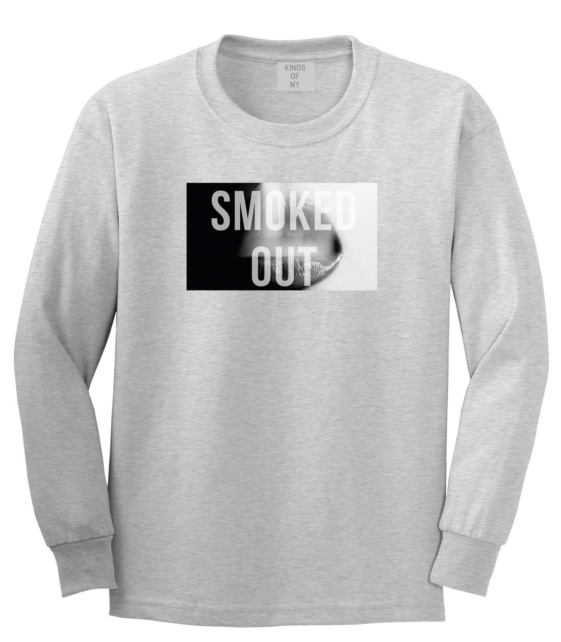 Smoked Out Weed Marijuana Girls Pot New York Long Sleeve Boys Kids T-Shirt In Grey by Kings Of NY