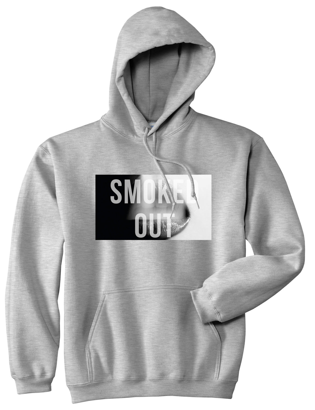 Smoked Out Weed Marijuana Girls Pot New York Pullover Hoodie Hoody In Grey by Kings Of NY