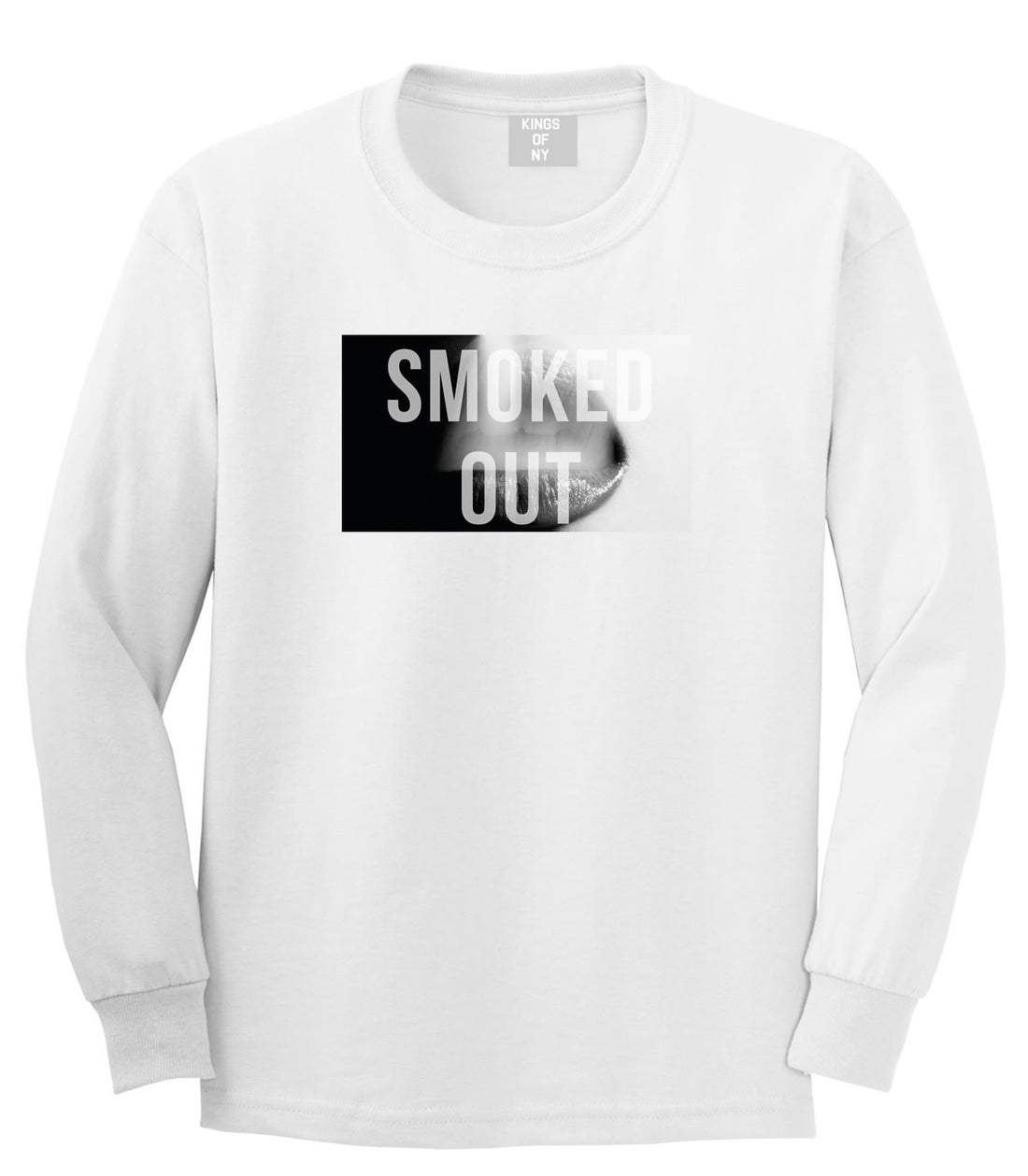 Smoked Out Weed Marijuana Girls Pot New York Long Sleeve Boys Kids T-Shirt in White by Kings Of NY