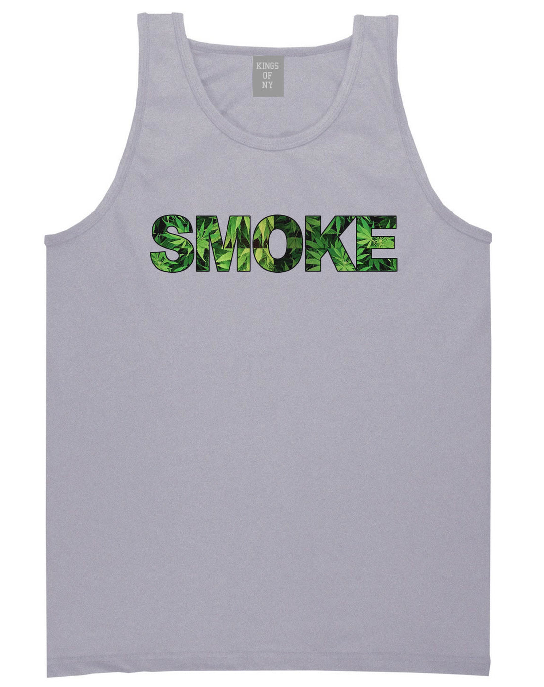 Smoke Weed Marijuana Print Tank Top in Grey by Kings Of NY