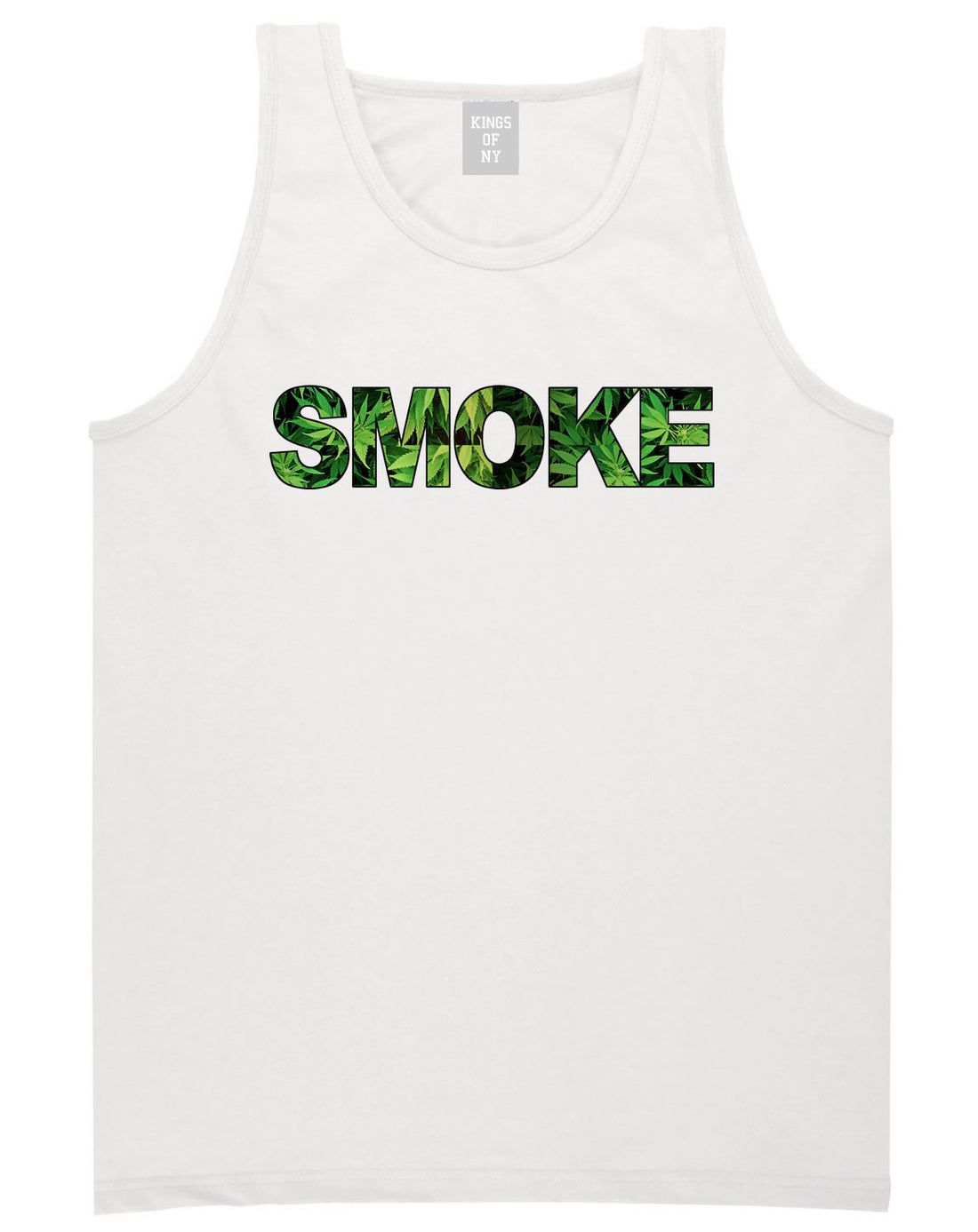 Smoke Weed Marijuana Print Tank Top in White by Kings Of NY