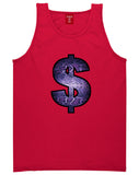 Snakeskin Money Sign Purple Animal Print Tank Top In Red by Kings Of NY