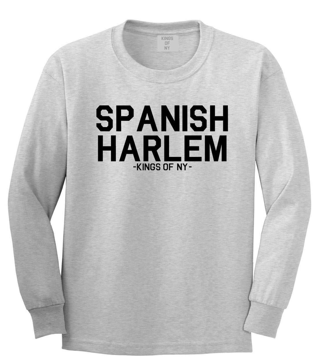 Spanish Harlem New York Long Sleeve T-Shirt in Grey