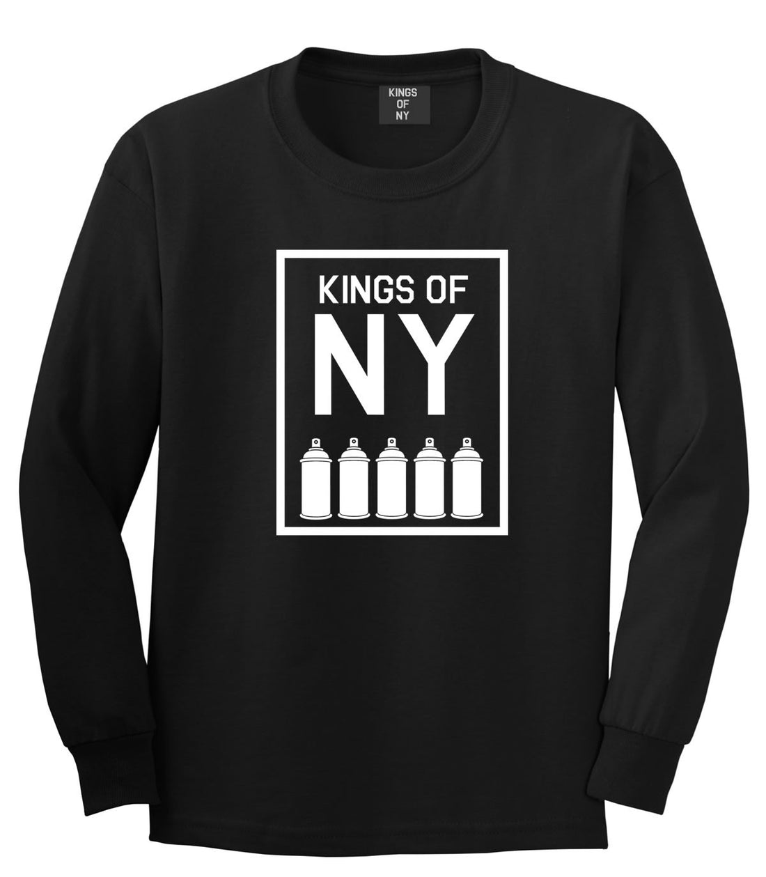 Spray Can Graffiti Long Sleeve T-Shirt in Black by Kings Of NY