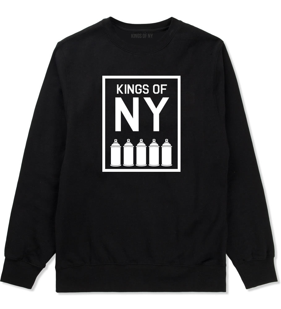 Spray Can Graffiti Crewneck Sweatshirt in Black by Kings Of NY