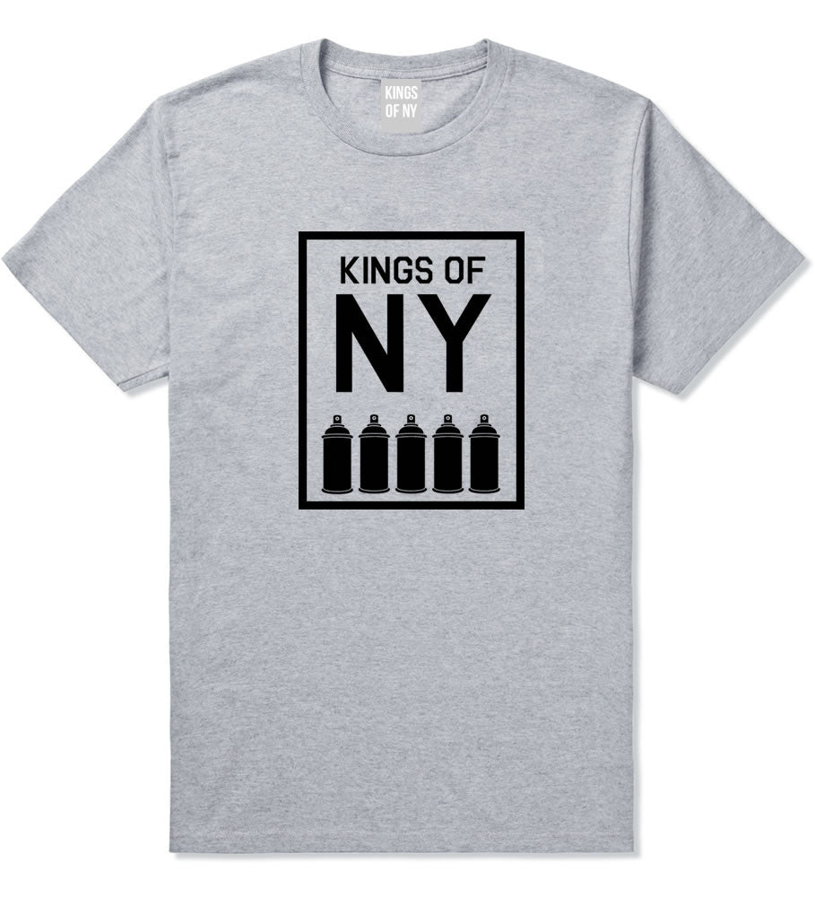 Spray Can Graffiti T-Shirt in Grey by Kings Of NY