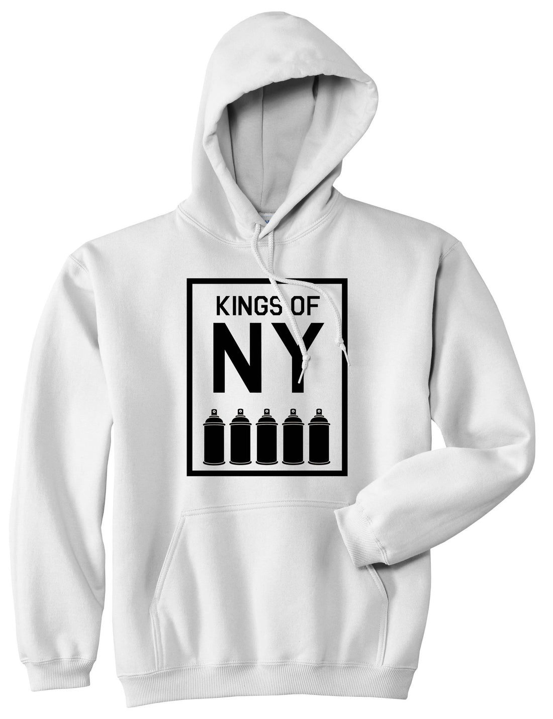 Spray Can Graffiti Pullover Hoodie Hoody in White by Kings Of NY