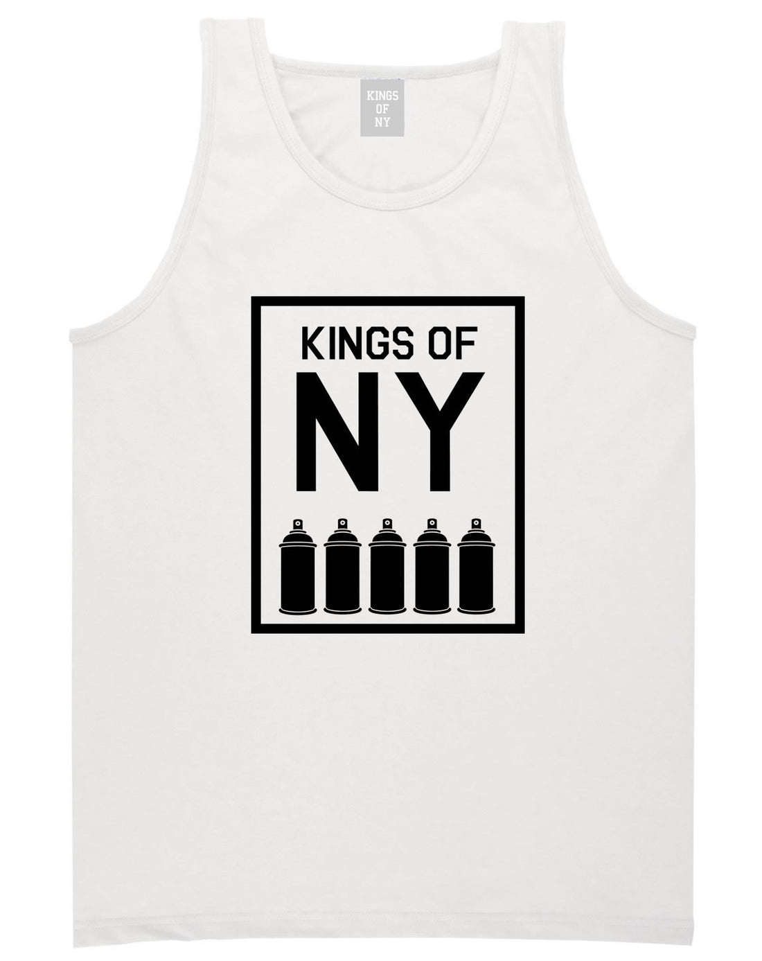 Spray Can Graffiti Tank Top in White by Kings Of NY