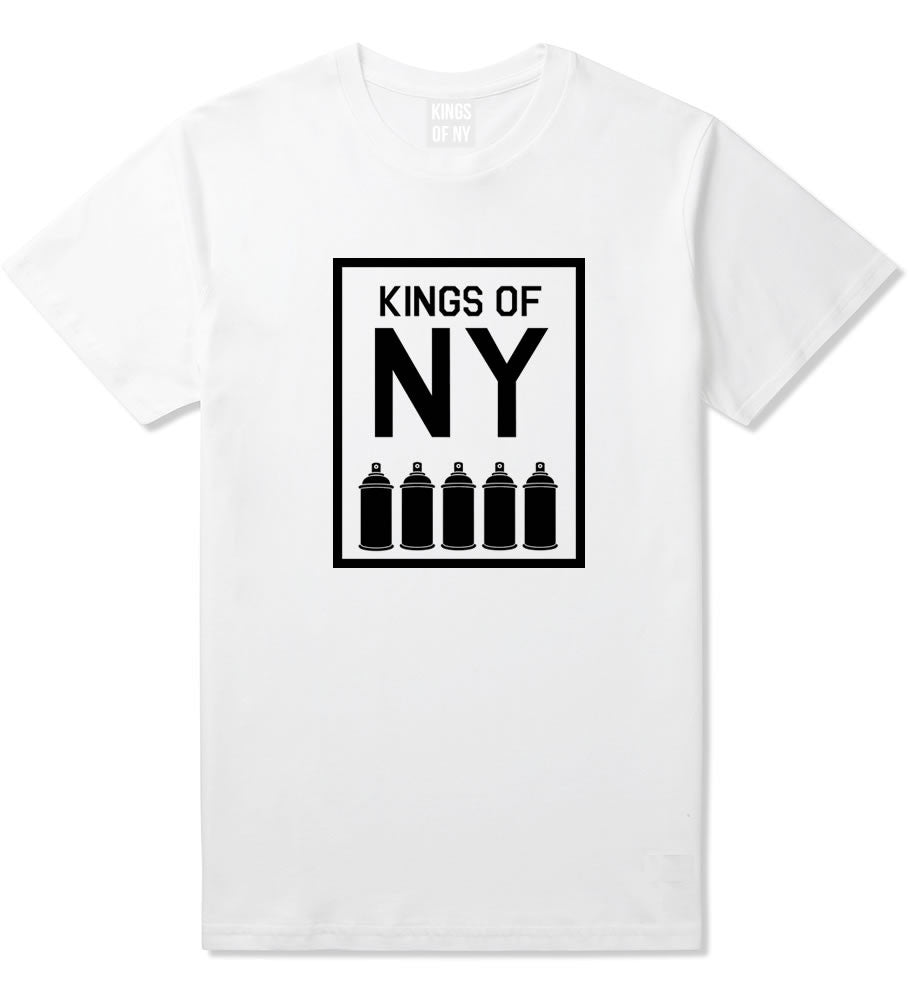 Spray Can Graffiti T-Shirt in White by Kings Of NY