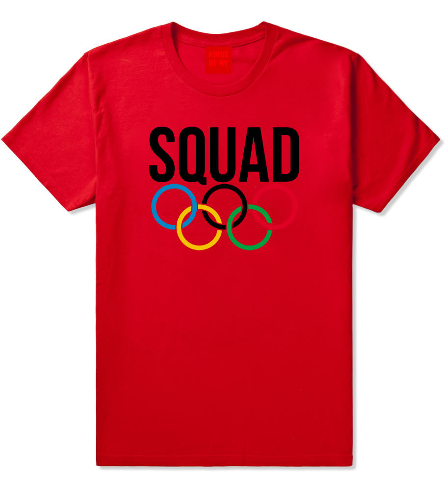 Squad Olympic Rings Logo T-Shirt in Red