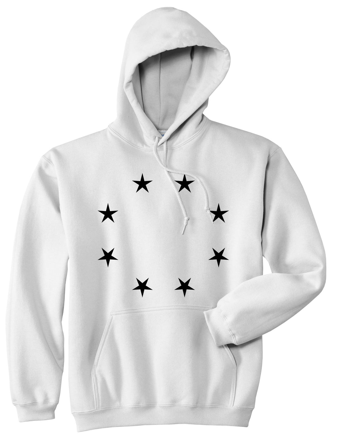 Stars Circle Scale Black by Kings Of NY True Goth Ghetto Boys Kids Pullover Hoodie Hoody in White by Kings Of NY