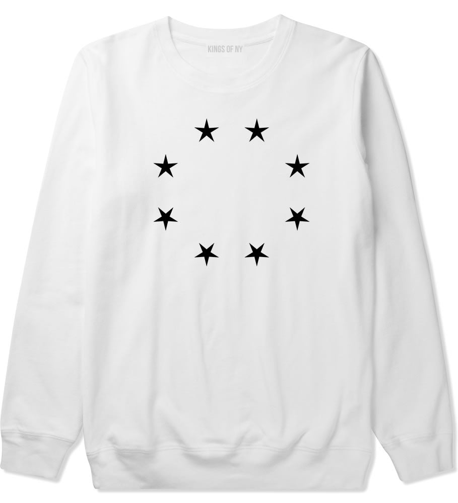 Stars Circle Scale Black by Kings Of NY True Goth Ghetto Boys Kids Crewneck Sweatshirt in White by Kings Of NY