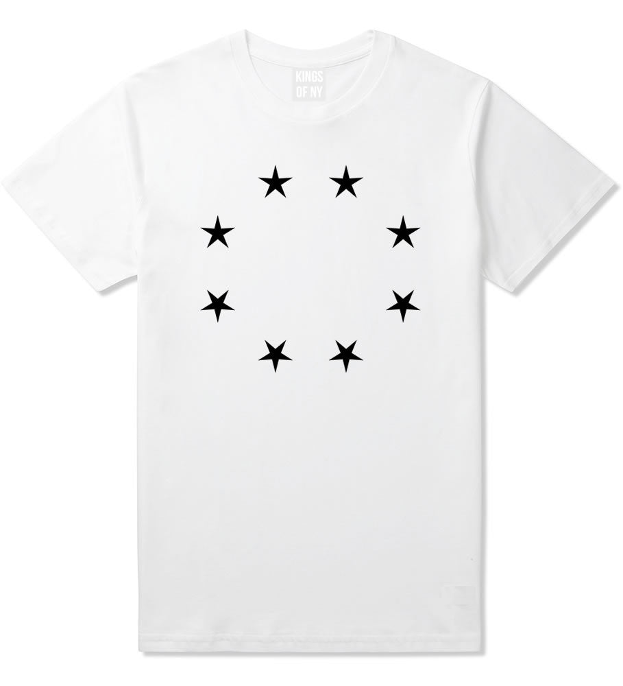 Stars Circle Scale Black by Kings Of NY True Goth Ghetto T-Shirt In White by Kings Of NY