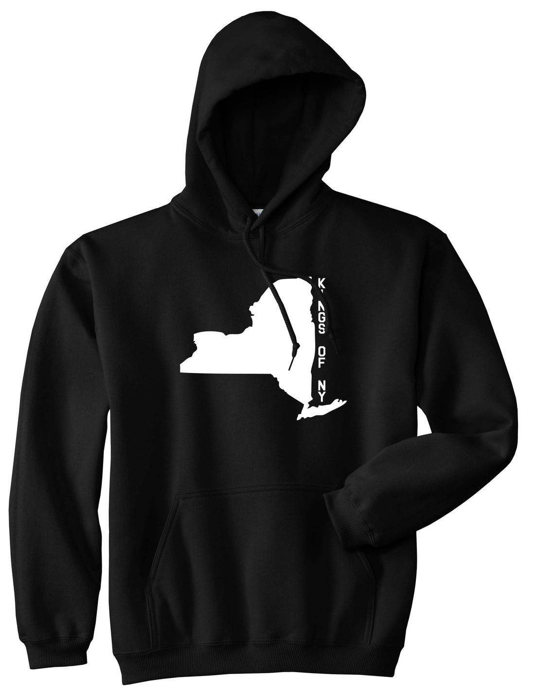 New York State Shape Pullover Hoodie in Black By Kings Of NY