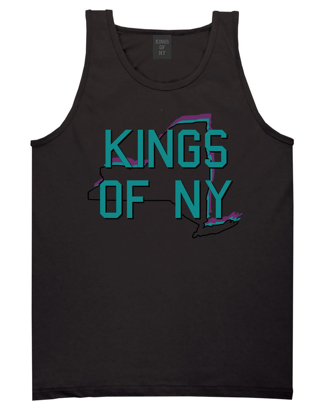 New York State Outline Tank Top in Black by Kings Of NY