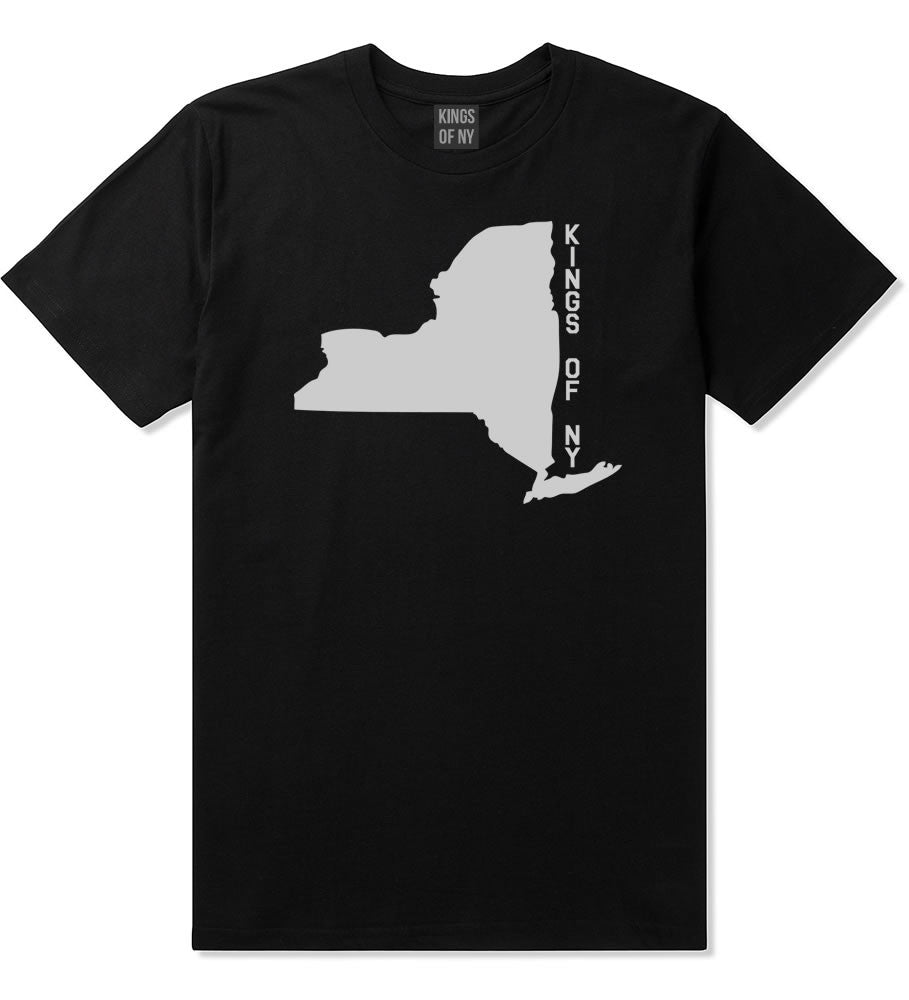 New York State Shape T-Shirt in Black By Kings Of NY