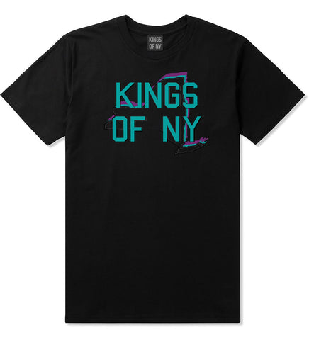 New York State Outline Boys Kids T-Shirt in Black by Kings Of NY