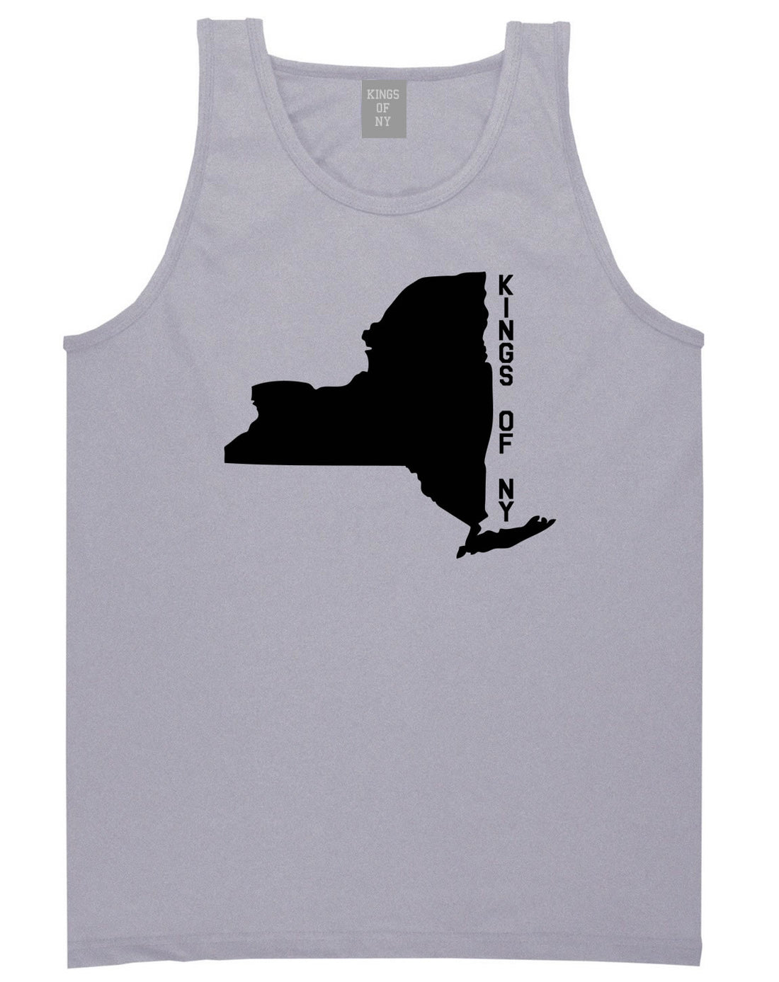 New York State Shape Tank Top in Grey By Kings Of NY