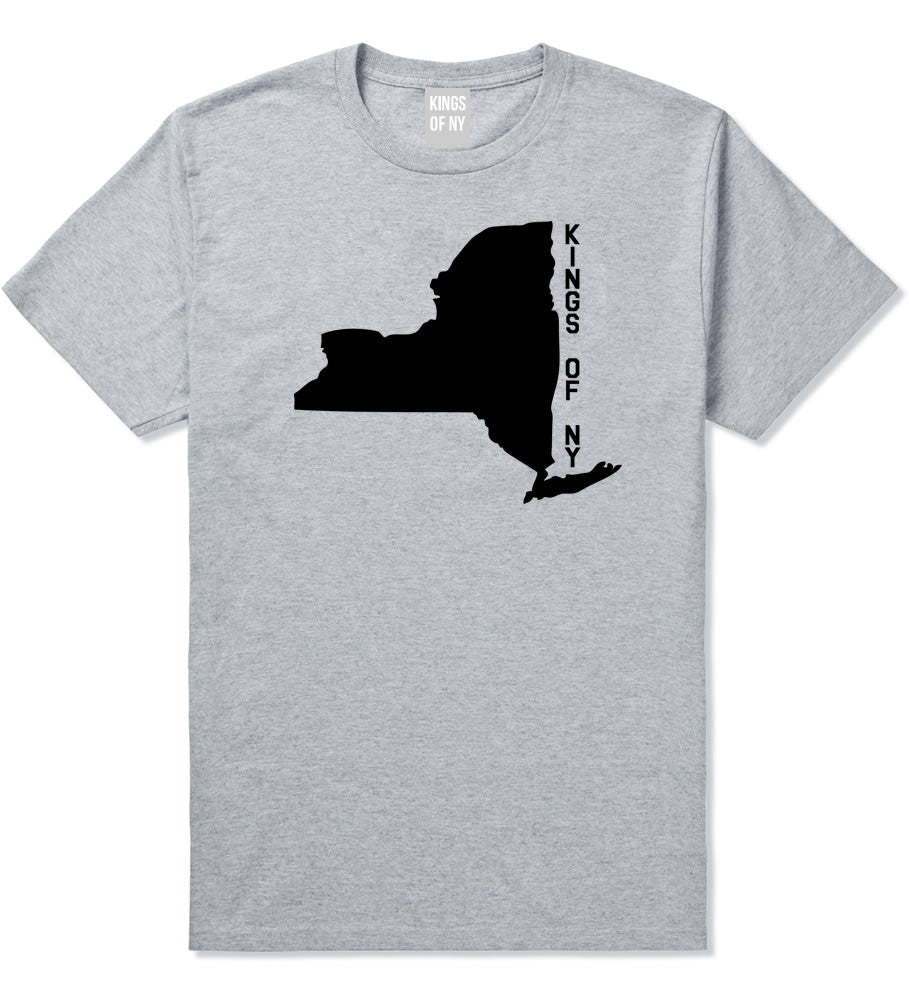New York State Shape T-Shirt in Grey By Kings Of NY