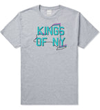 New York State Outline Boys Kids T-Shirt in Grey by Kings Of NY