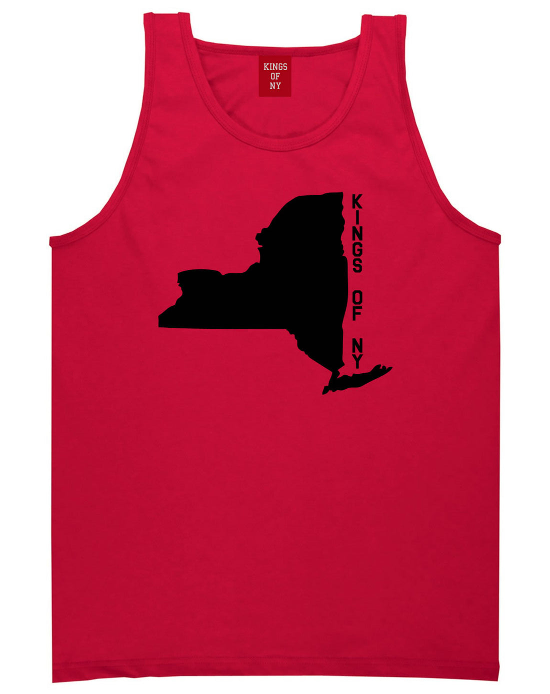 New York State Shape Tank Top in Red By Kings Of NY