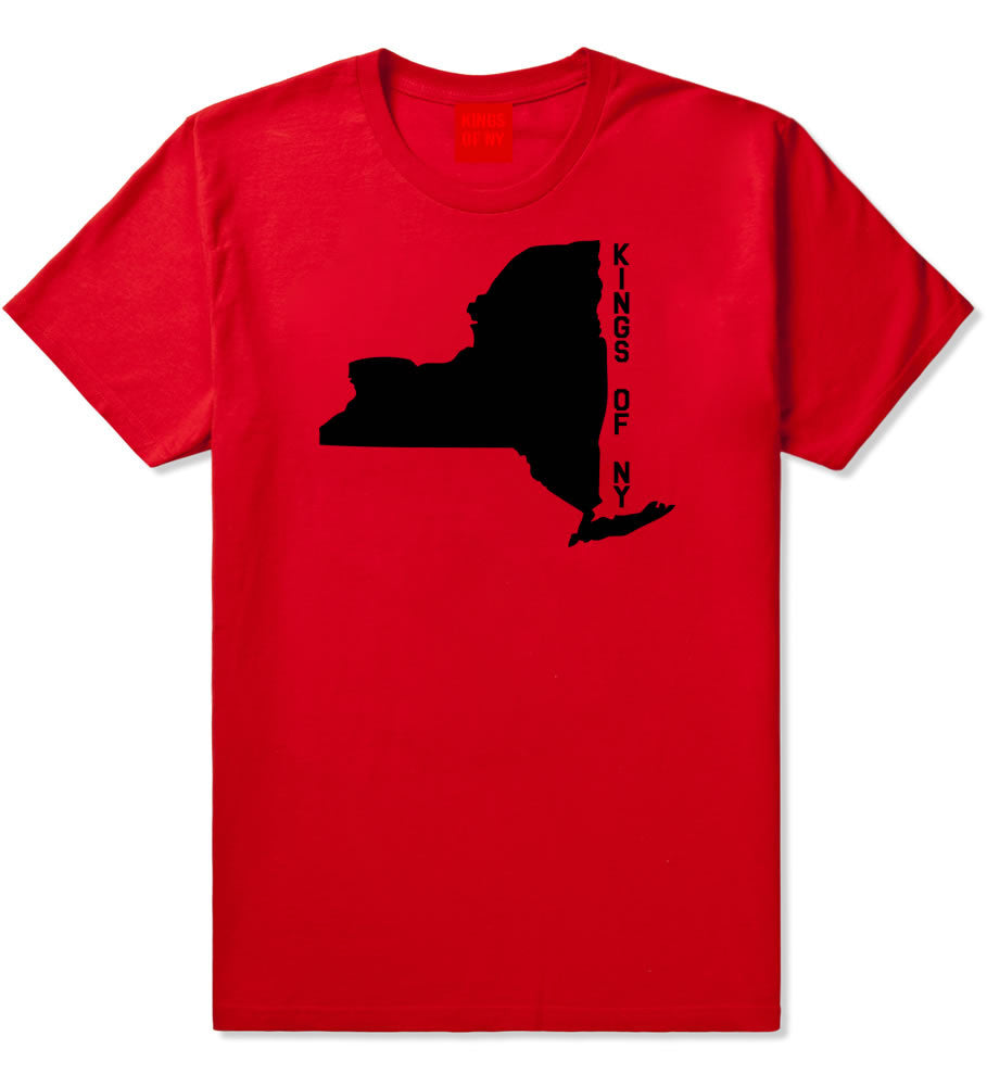New York State Shape T-Shirt in Red By Kings Of NY