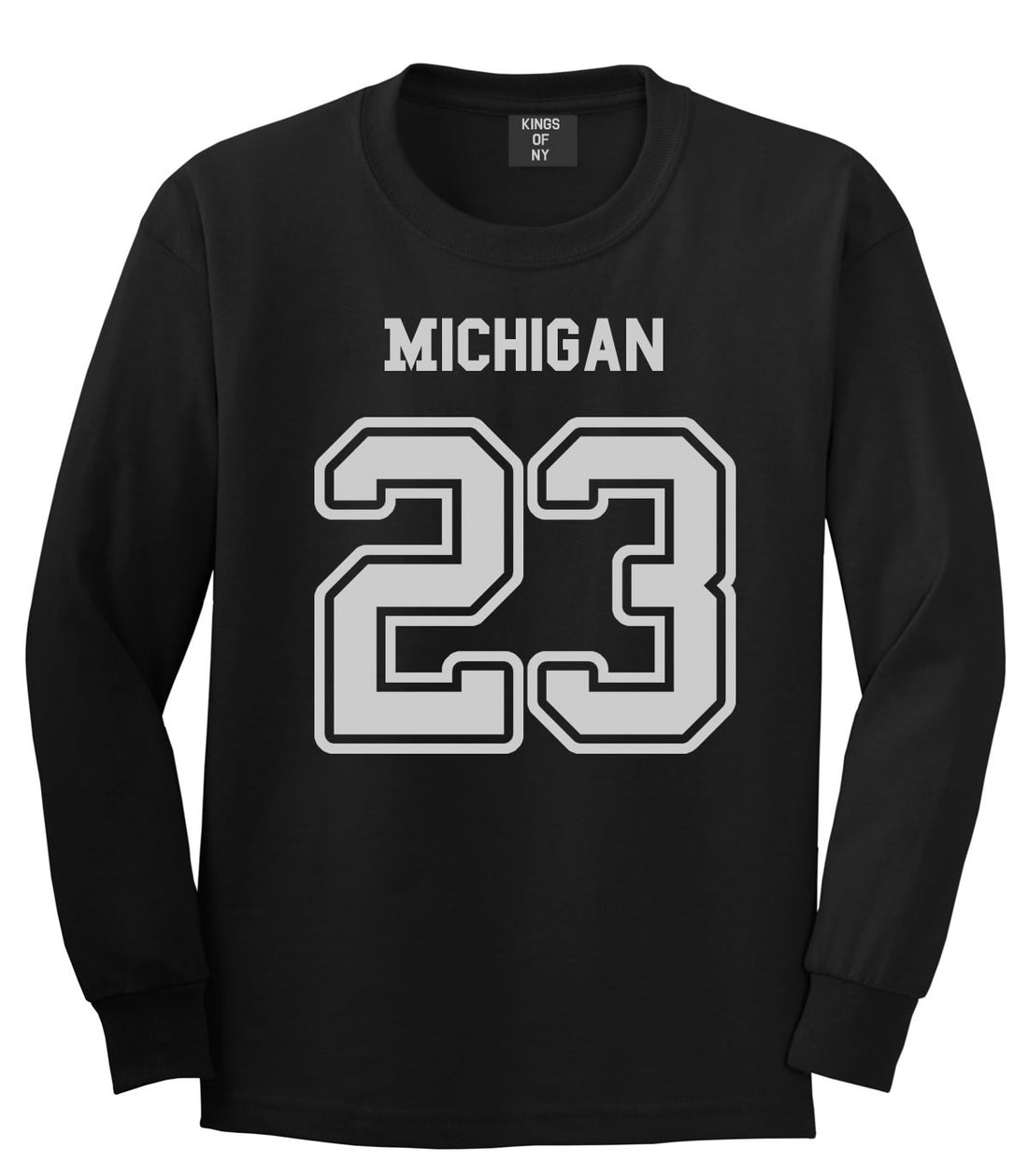 Sport Style Michigan 23 Team State Jersey Long Sleeve T-Shirt By Kings Of NY