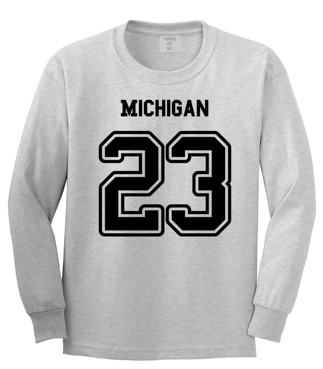 Sport Style Michigan 23 Team State Jersey Long Sleeve T-Shirt By Kings Of NY