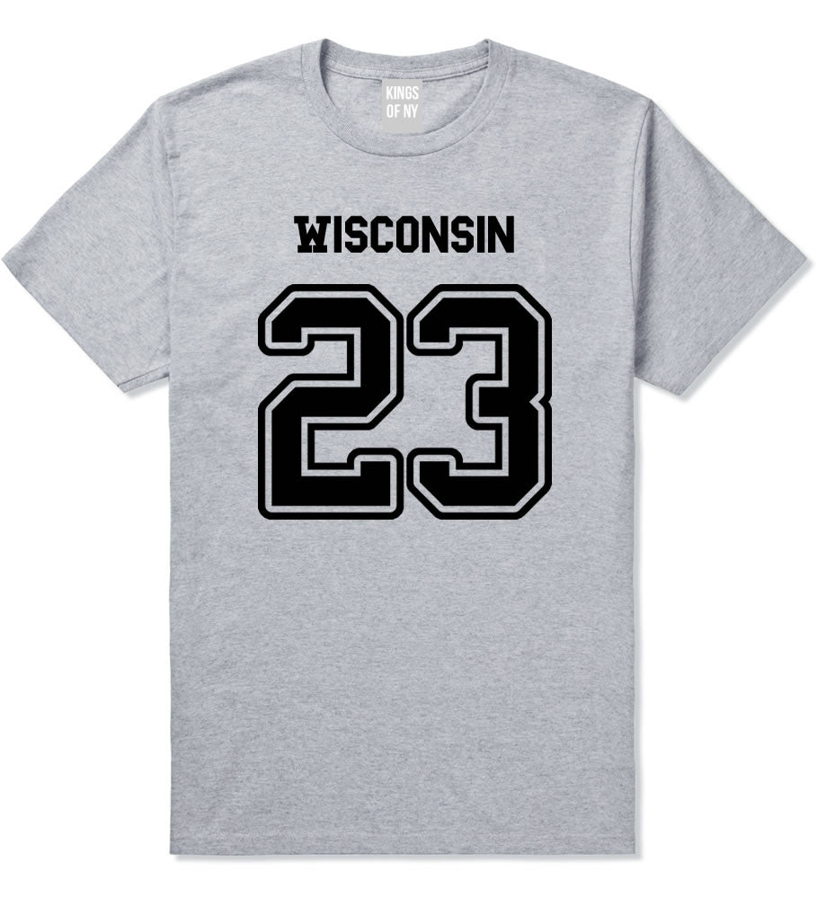 Sport Style Wisconsin 23 Team State Jersey Mens T-Shirt By Kings Of NY