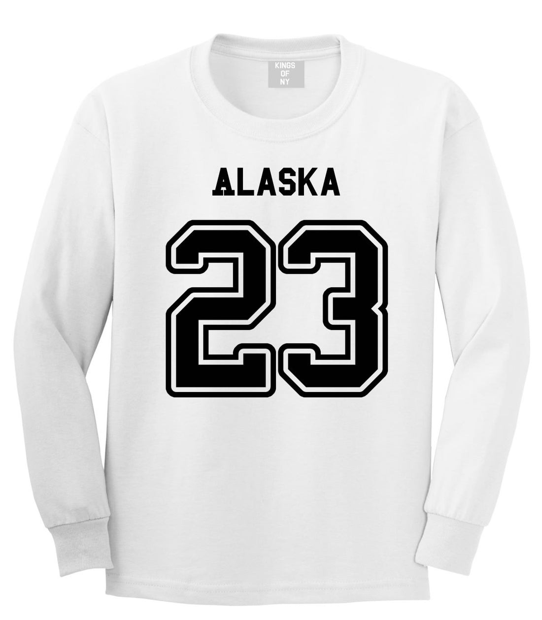 Sport Style Alaska 23 Team State Jersey Long Sleeve T-Shirt By Kings Of NY