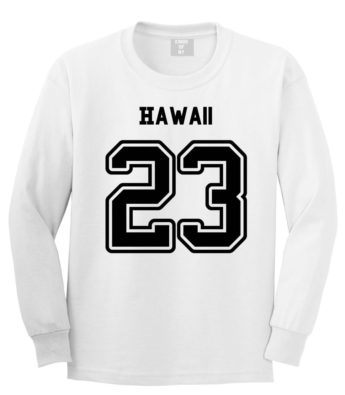 Sport Style Hawaii 23 Team State Jersey Long Sleeve T-Shirt By Kings Of NY