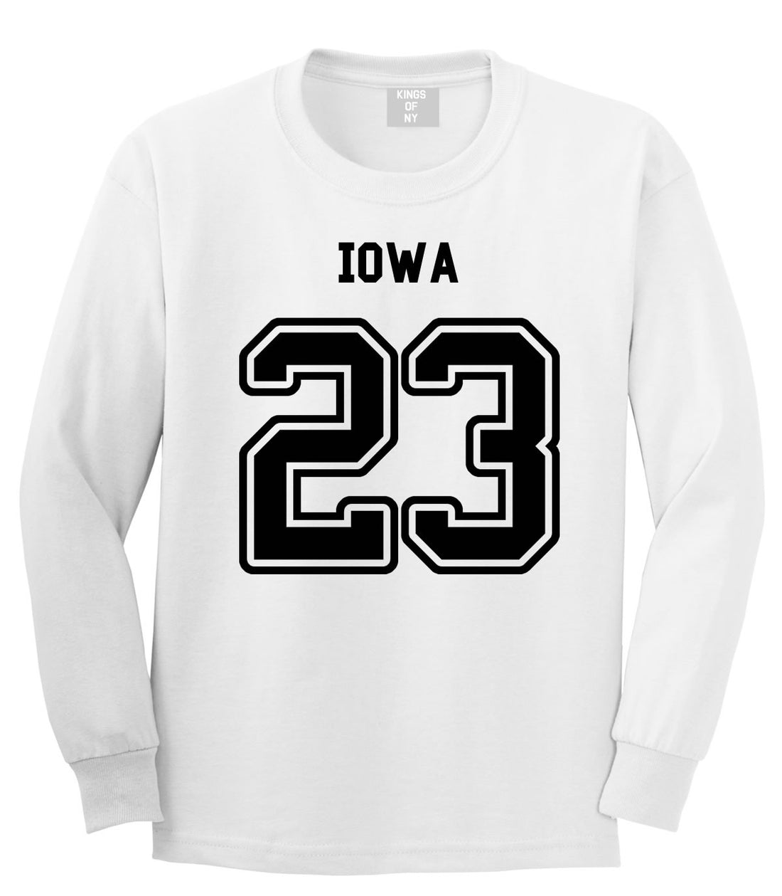 Sport Style Iowa 23 Team State Jersey Long Sleeve T-Shirt By Kings Of NY
